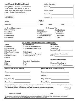 Fillable Online BUILDING PERMIT FEES &amp; REGULATIONS - Lee County ...