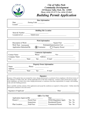 Building Permit Application - Valley Park - valleyparkmo