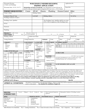 Wisconsin Uniform Building Permit Application