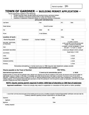 Building permit application - Town of Gardner, Door County, Wisconsin - townofgardner