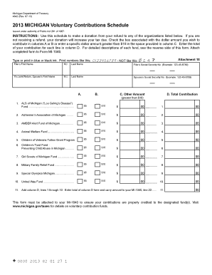 Michigan Voluntary Contributions Schedule