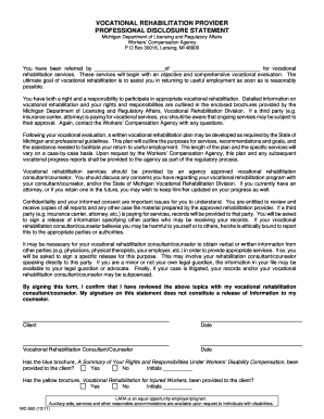 Michigan Vocational Rehabilitation Provider Disclosure Statement