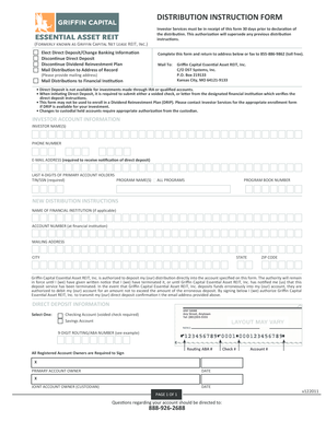 Distribution Instruction Form