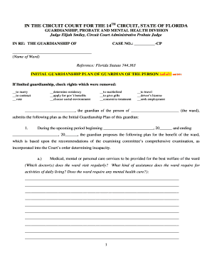 Florida Initial Guardianship Plan