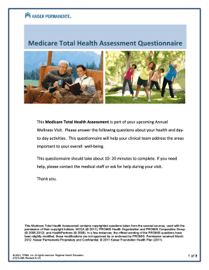 Medicare Total Health Assessment Questionnaire