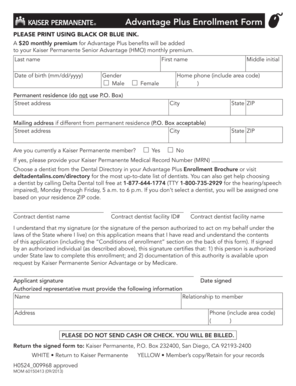 Advantage Plus Enrollment Form