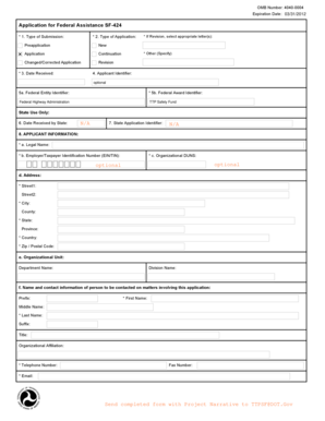 Application for Federal Assistance SF-424