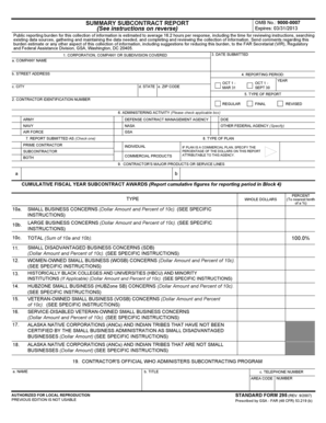 Subcontract Report Form 295