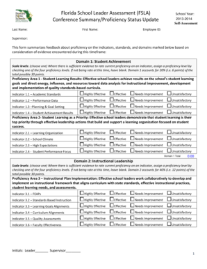 Florida School Leader Assessment Form