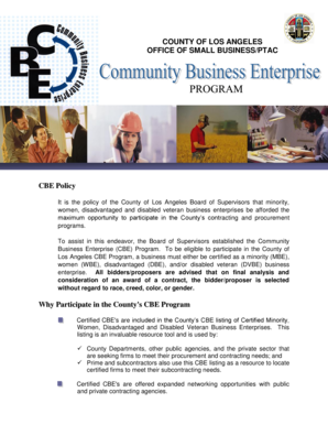 Community Business Enterprise Program Application