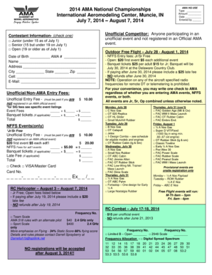 2014 AMA National Championships Registration Form
