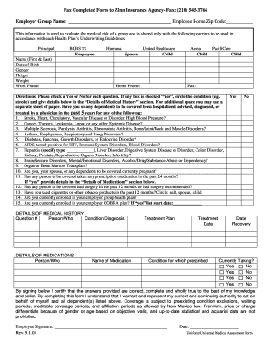 Health Insurance Medical Assessment Form