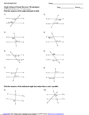 geometry assignment find the measure of each angle indicated worksheet answers