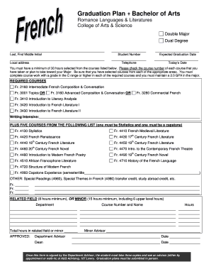 Bachelor of Arts Graduation Plan