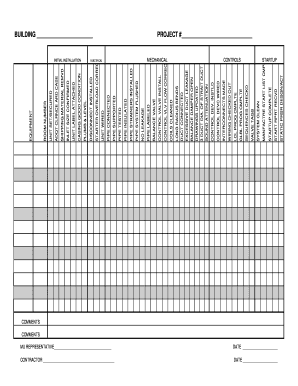 Building Project Initial Installation Form