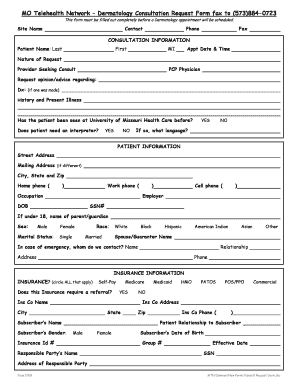 MO Telehealth Dermatology Consultation Request Form