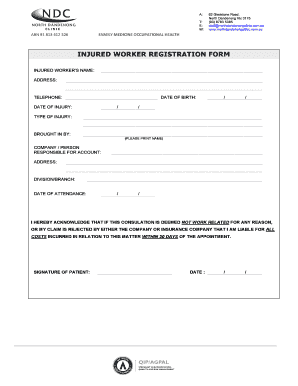 Injured Worker Registration Form