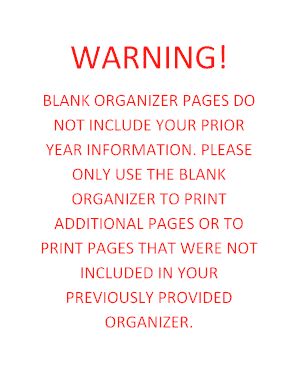 2012 US 1040 Tax Organizer