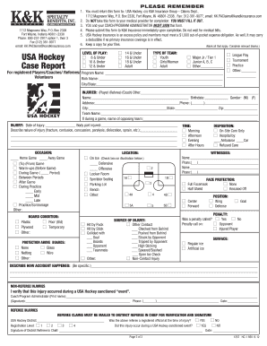 USA Hockey Accident Insurance Claim Form