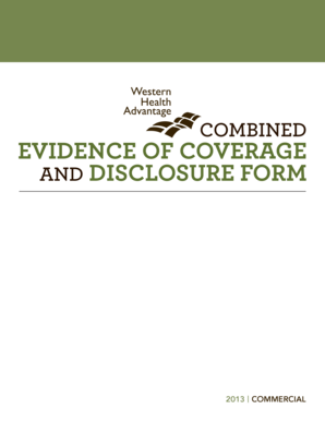 2013 Western Health Advantage Evidence of Coverage