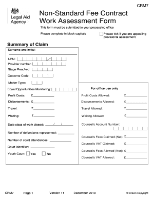 CRM7 Non-Standard Fee Contract Work Assessment Form