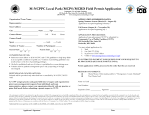 Montgomery County Field Permit Application