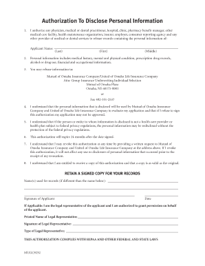 Authorization To Disclose Personal Information
