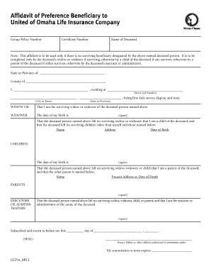 Group Claim Fraud Statements and Affidavit of Preference Beneficiary