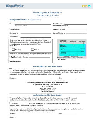 Direct Deposit Authorization Form