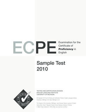 ECPE English Proficiency Exam