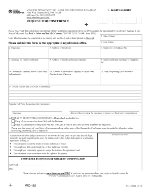 Missouri Request for Conference Form