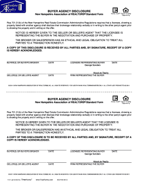 New Hampshire Buyer Agency Disclosure Form