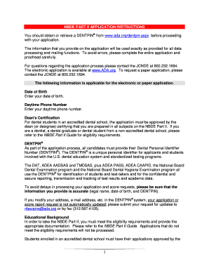 NBDE Part II Application Form