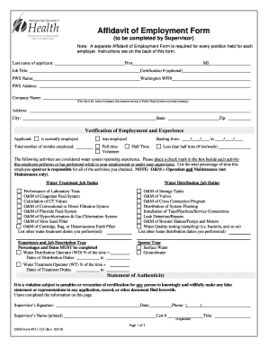 Affidavit of Employment Form