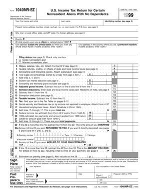 Form 1040NR-EZ US Nonresident Alien Tax Return