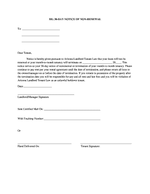 30-Day Notice of Nonrenewal