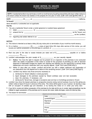 Notice to terminate monthtomonth lease
