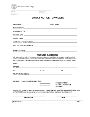 30 Day Notice to Vacate