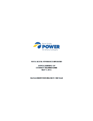 Nova Scotia Power Annual Meeting Proxy Form