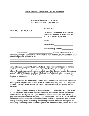 HIPAA Authorization for Medical Records Release