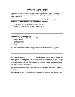 HIPAA Authorization Form