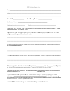HIPAA Authorization Form