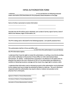 HIPAA Authorization Form