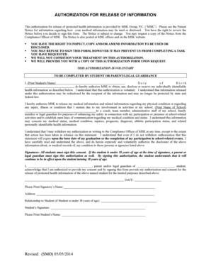 Authorization for Release of Information