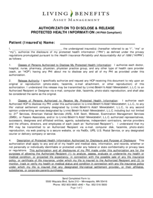 HIPAA Authorization to Disclose Protected Health Information