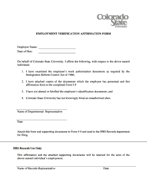 Form i 9 - colorado i9 affirmation form