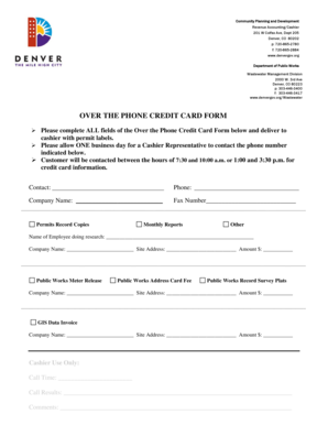 Over the Phone Credit Card Form