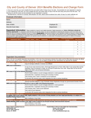 Denver 2014 Benefits Elections and Change Form