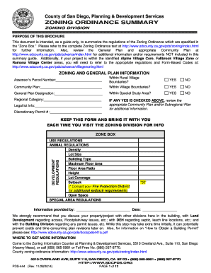 San Diego County Zoning Ordinance Summary