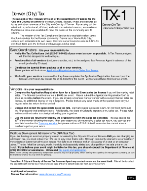 Denver Special Event Sales Tax Application